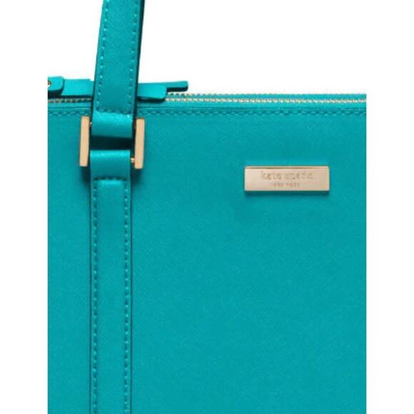 EUC $385 Kate Spade New York Newbury Lane Turquoise Cadene Satchel - Picture 2 of 9